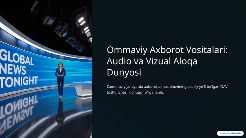 Ommaviy Axborot Vositalari: Audio va Vizual Aloqa Dunyosi 1