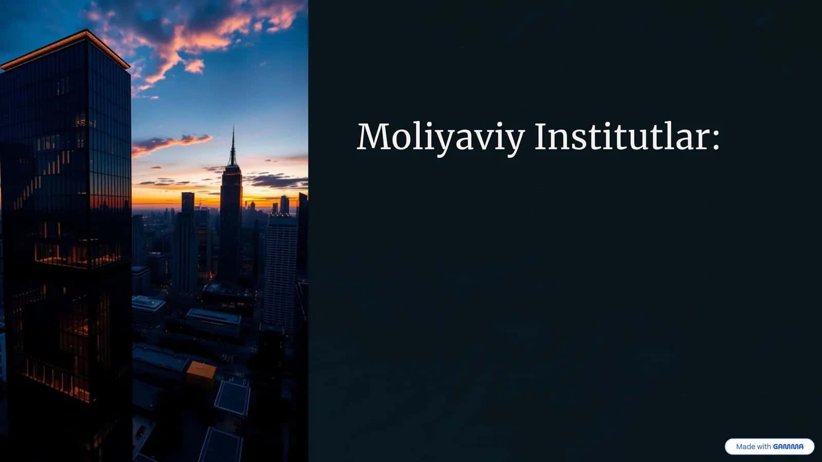 Moliyaviy Institutlar 1
