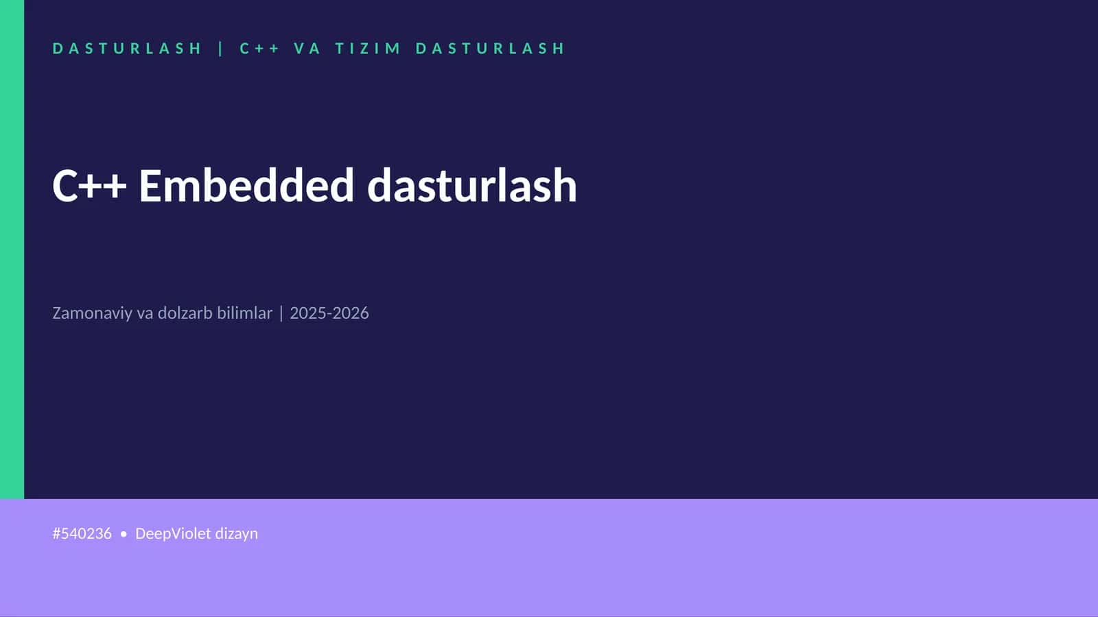 C++ Embedded dasturlash 1