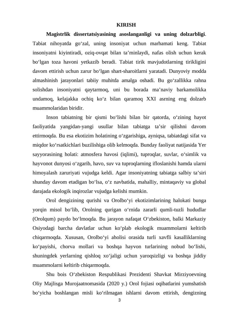 Mаgistrlik dissertatsiyasining asoslanganligi va uning dоlzаrbligi 1