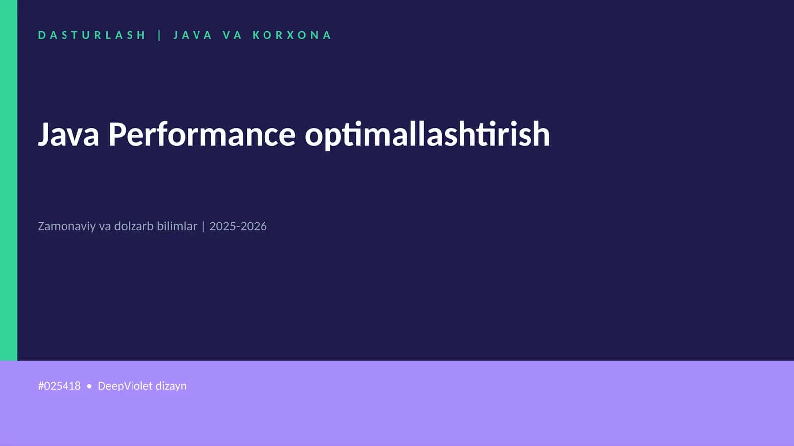 DASTURLASH | JAVA VA KORXONA 1