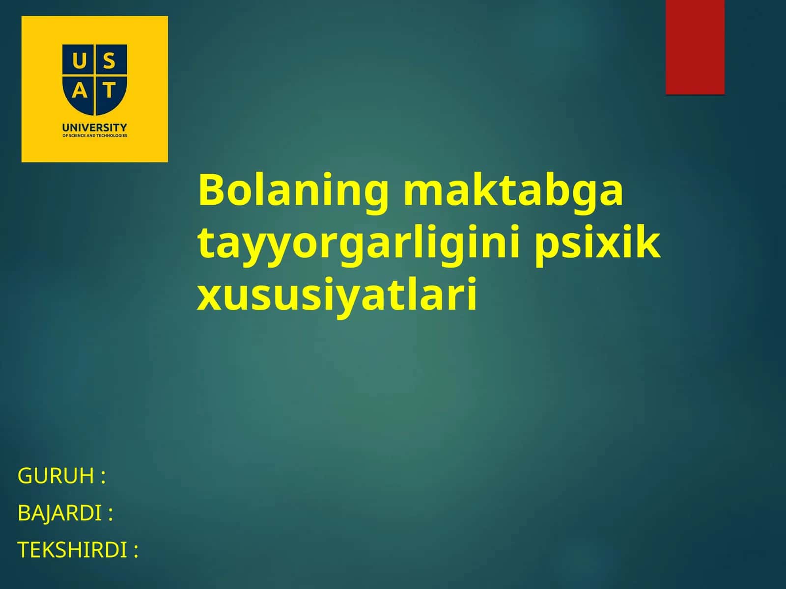 Bolaning maktabga tayyorgarligini psixik xususiyatlari 1