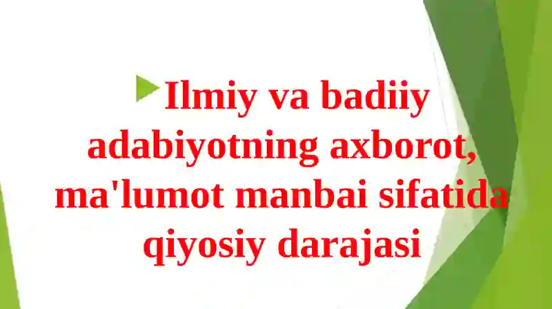 Ilmiy va badiiy adabiyot