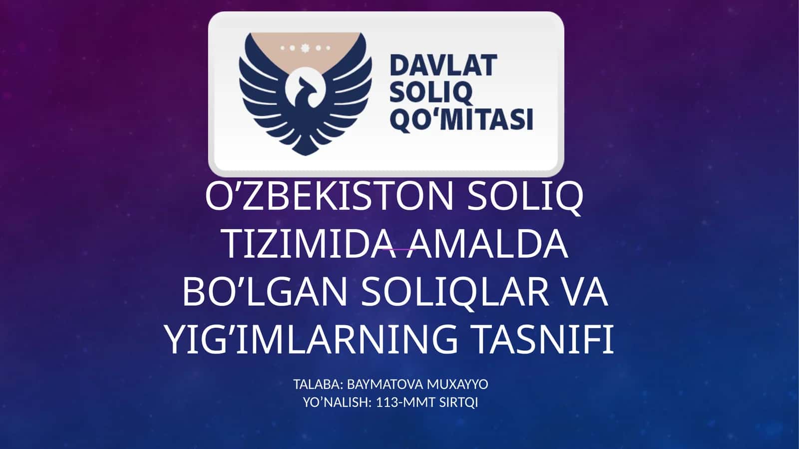 O’zbekiston soliq tizimida amalda bo’lgan soliqlar va yig’imlarning tasnifi 1