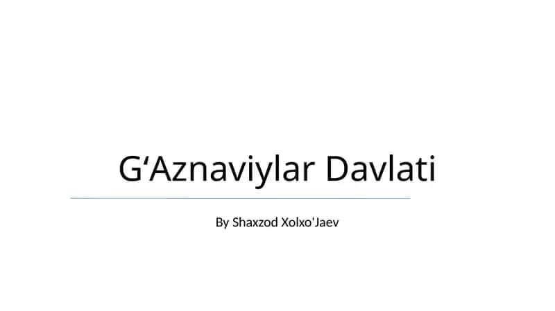 GʻAznaviylar Davlati 1