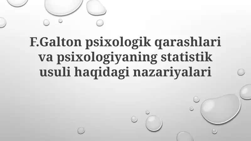 Frensis Galtonning Psixologik Qarashlari 1