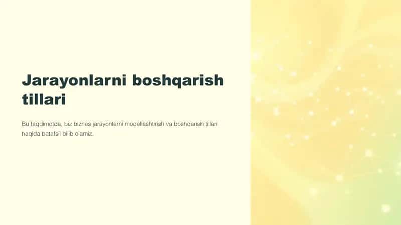 Jarayonlarni boshqarish tillari 1
