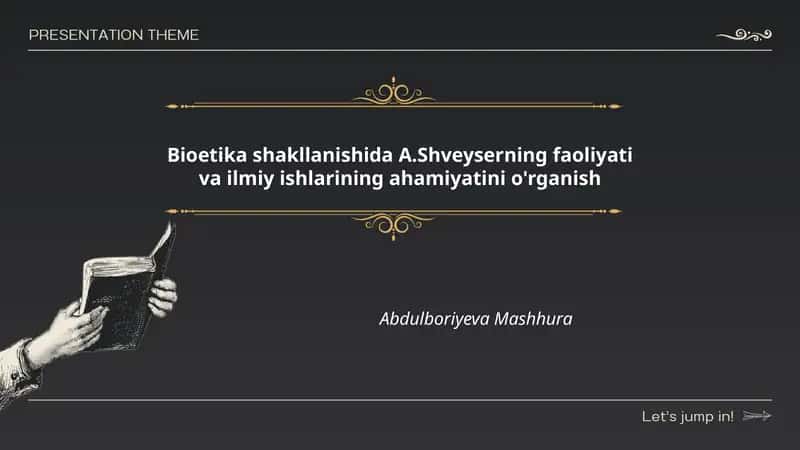 Bioetika shakllanishida A.Shveyserning faoliyati va ilmiy ishlarining ahamiyati 1