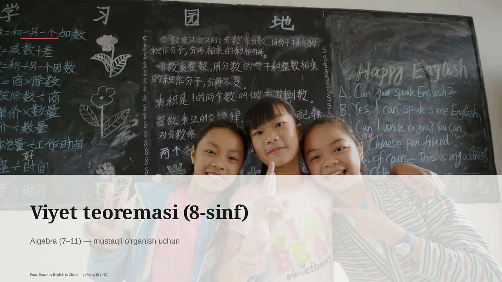 Viyet teoremasi (8-sinf) 1