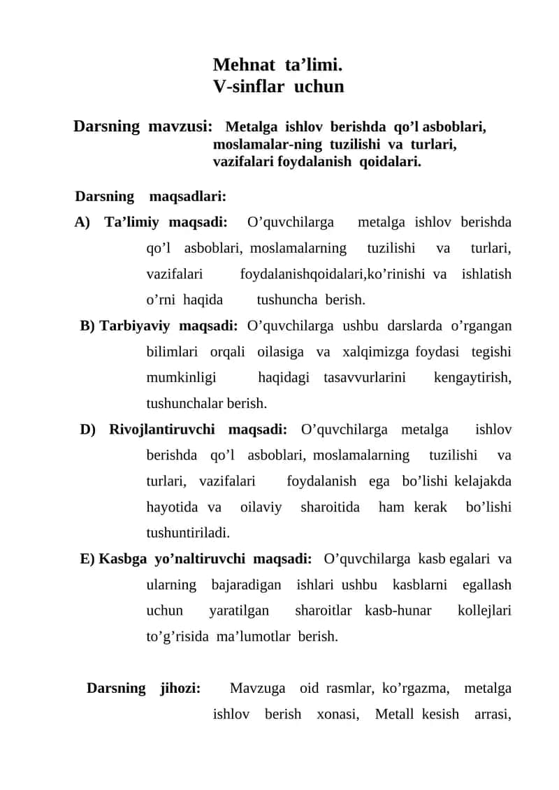 Mehnat ta'limi 1