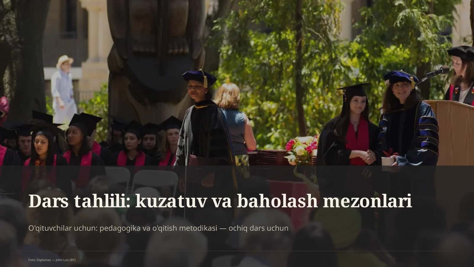 Dars tahlili: kuzatuv va baholash mezonlari 1