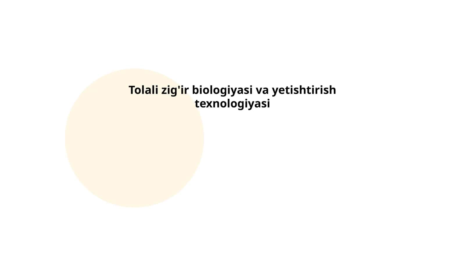 Tolali zig'ir biologiyasi va yetishtirish texnologiyasi 1