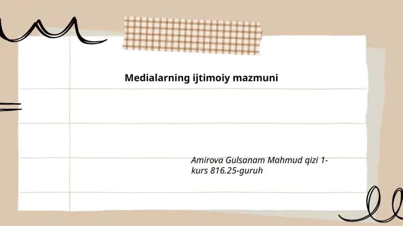 Medialarning ijtimoiy mazmuni 1
