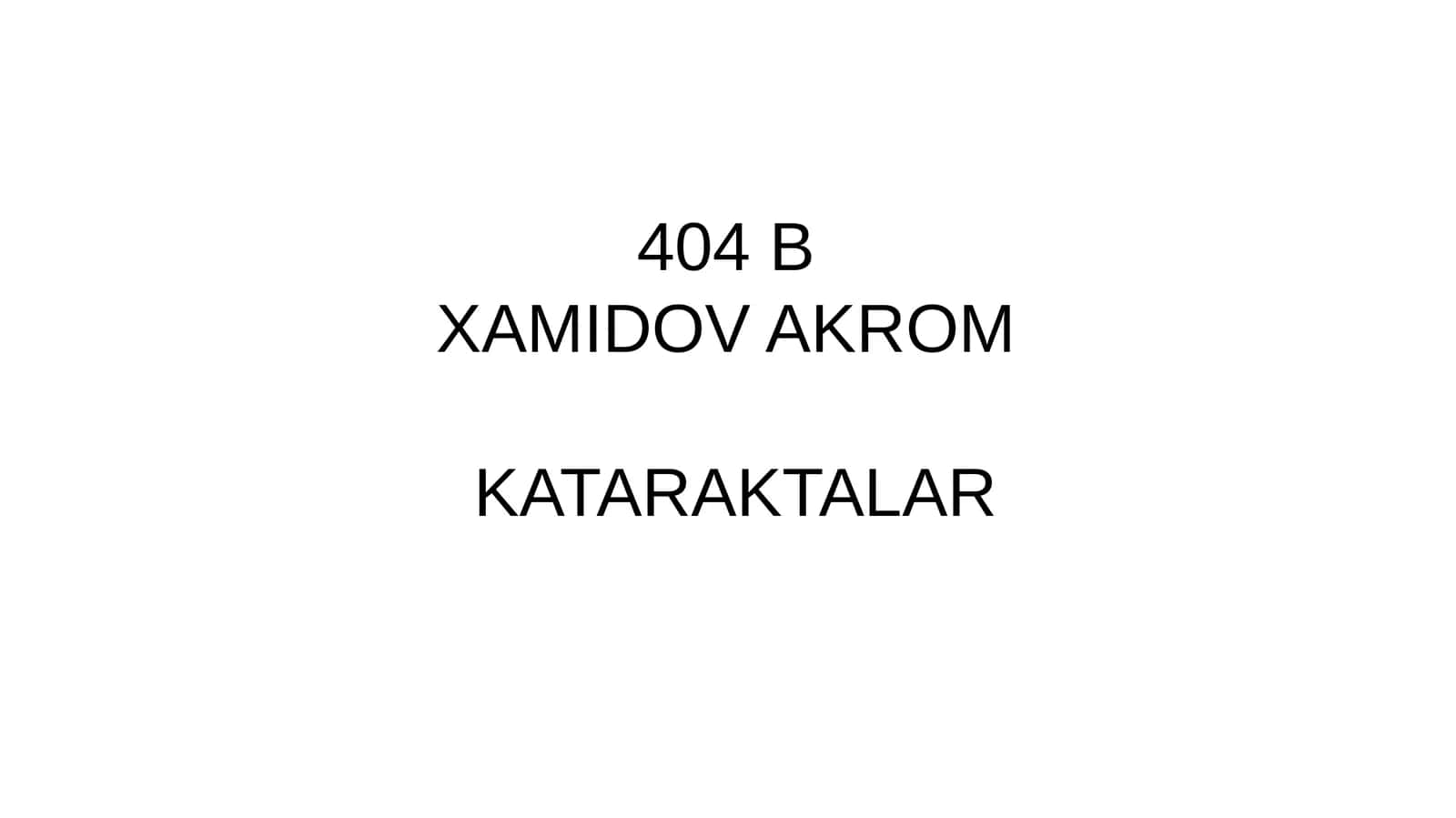 KATARAKTALAR 1