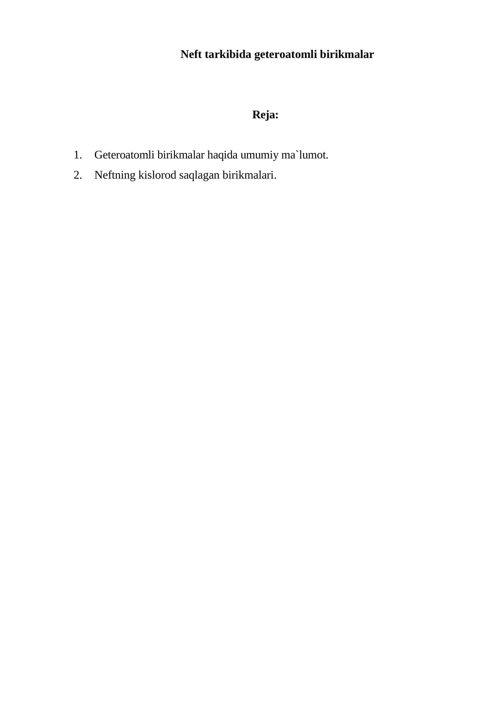 Geteroatomli birikmalar 1