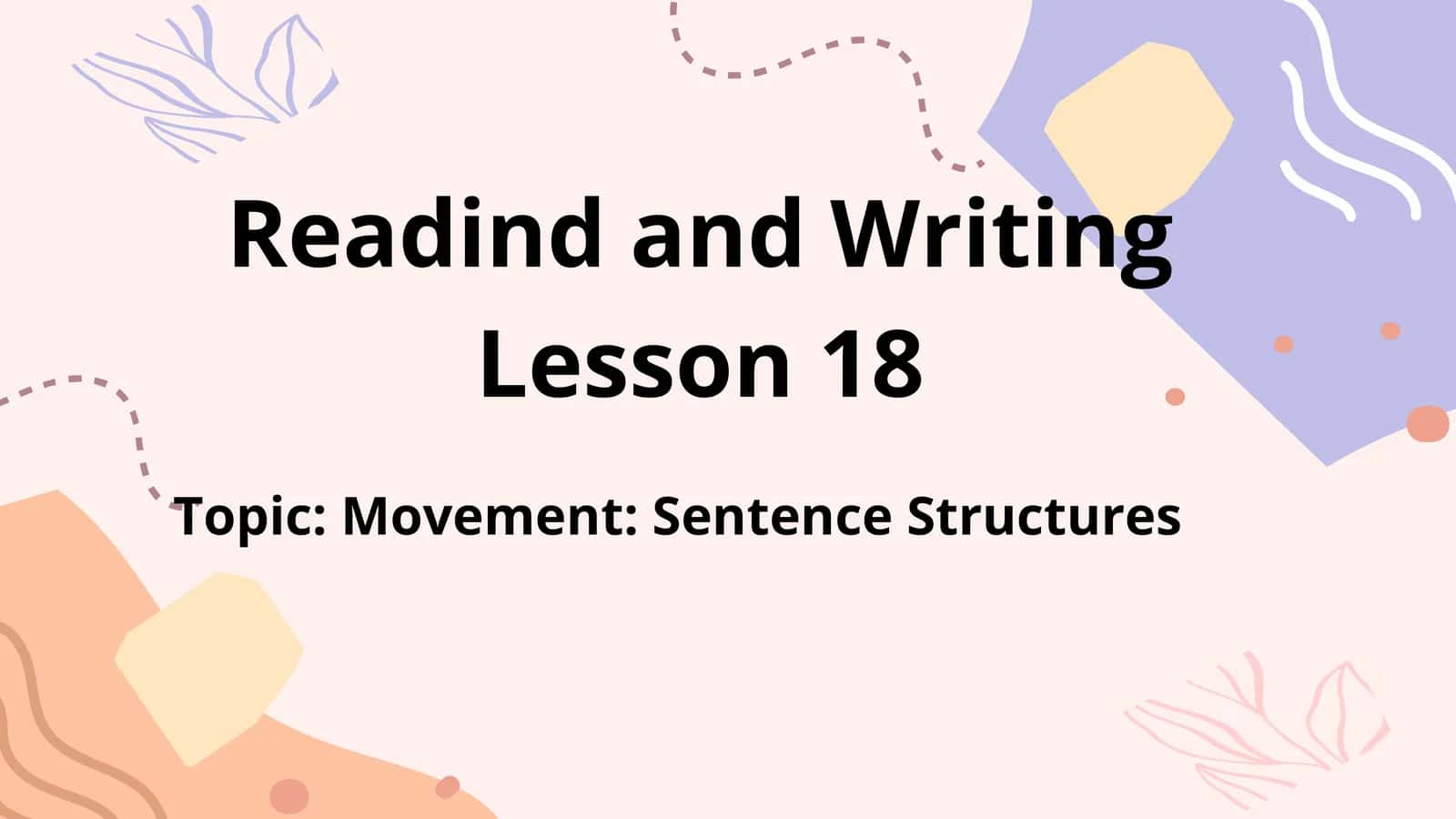 Readind and Writing 1