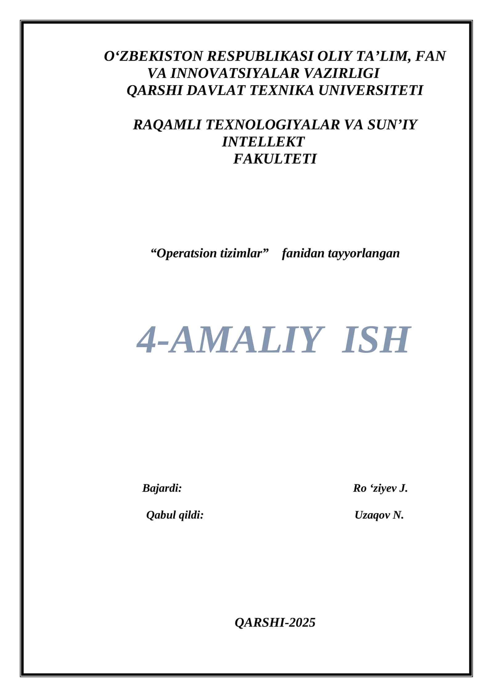 Operatsion tizimlar 1