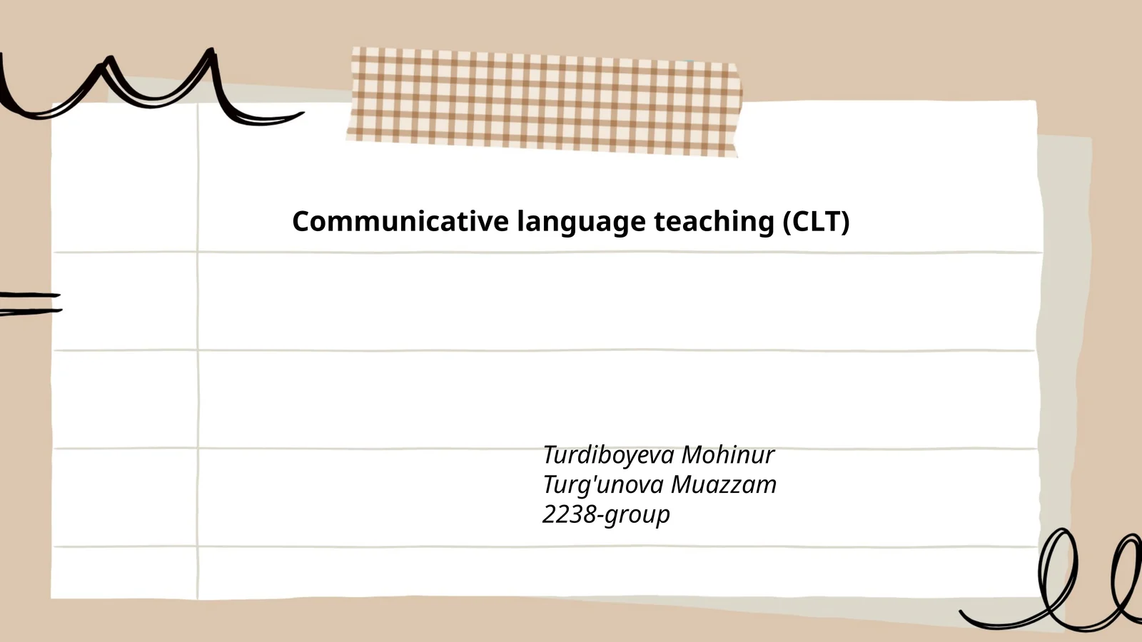 Communicative language teaching (CLT) 1
