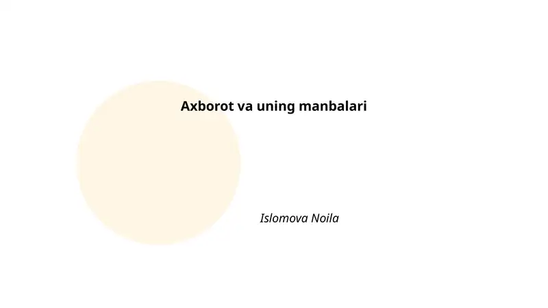 Axborot va uning manbalari 1