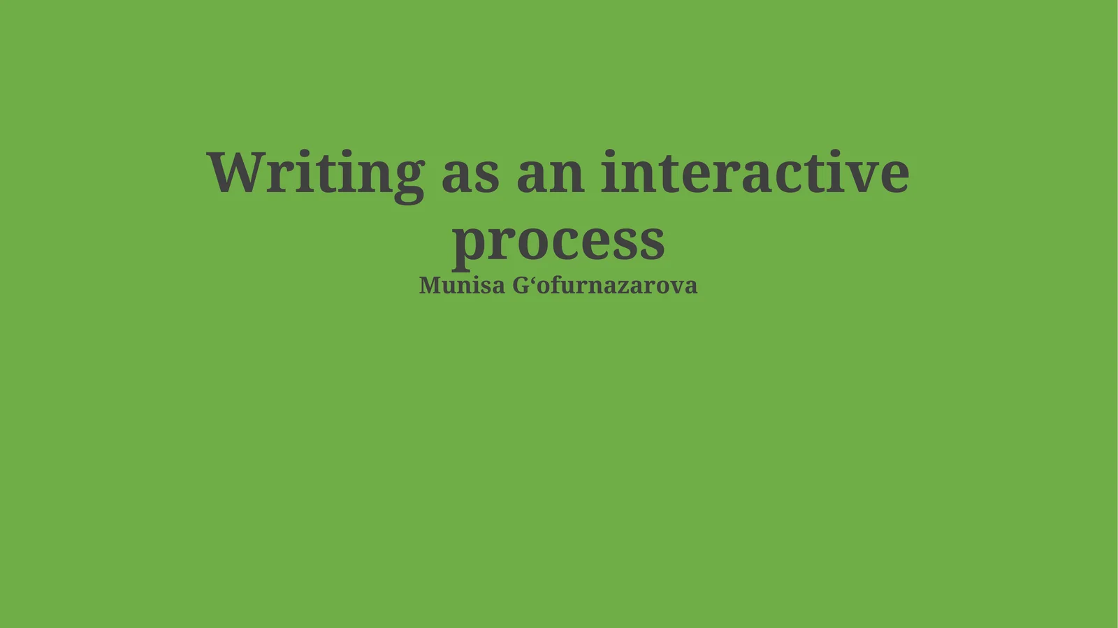 Interactive Writing 1