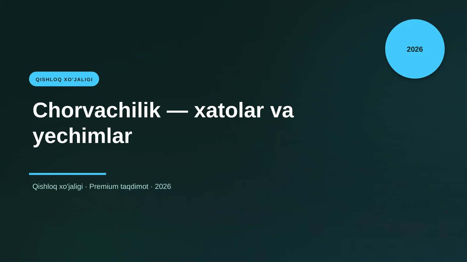 Chorvachilik - xatolar va yechimlar 1