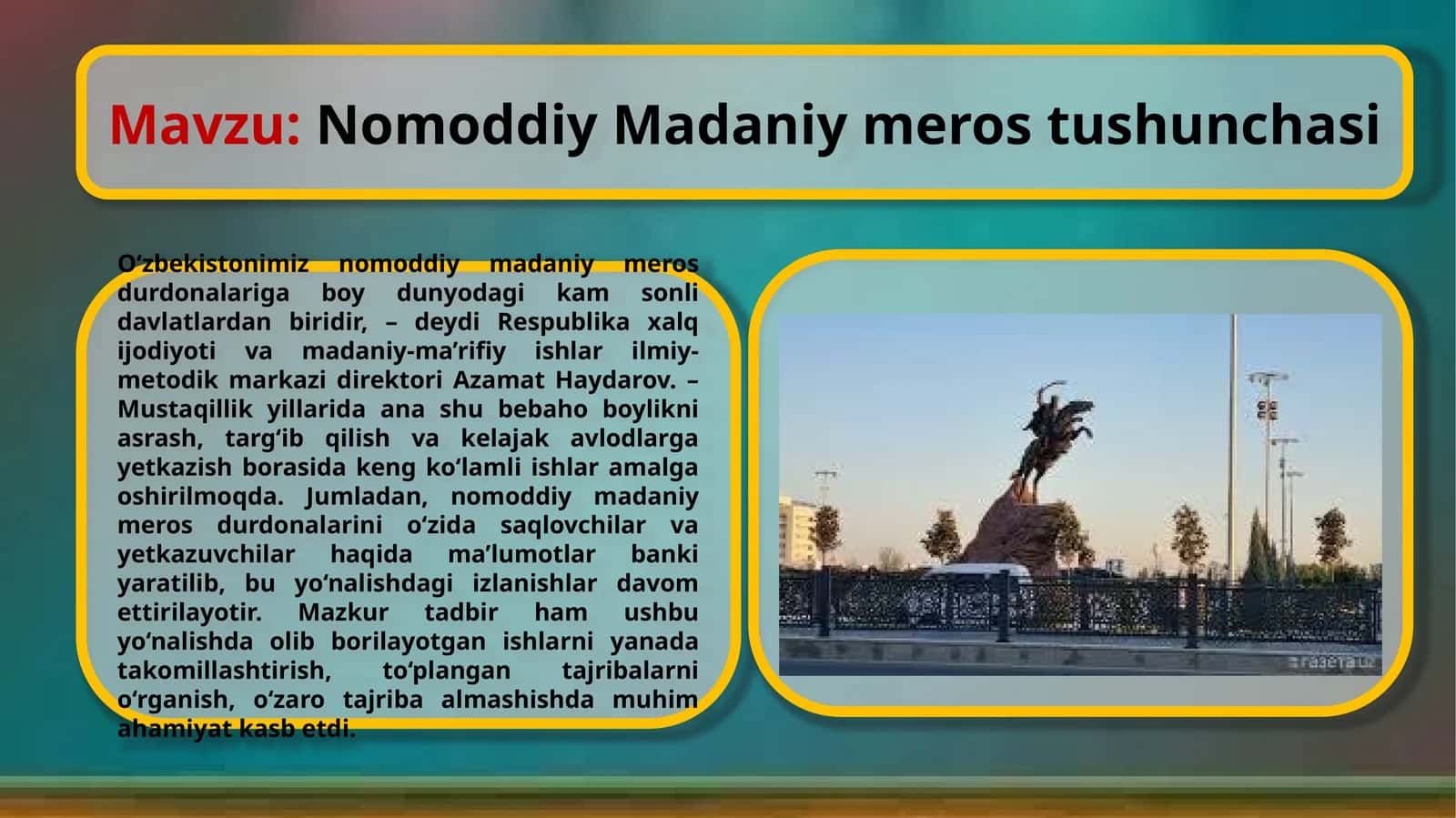 Nomoddiy Madaniy meros tushunchasi 1
