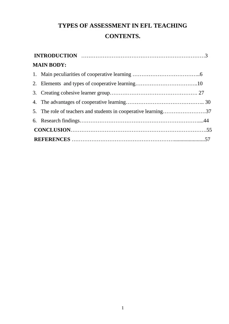 Cooperative Learning in EFL Teaching 1
