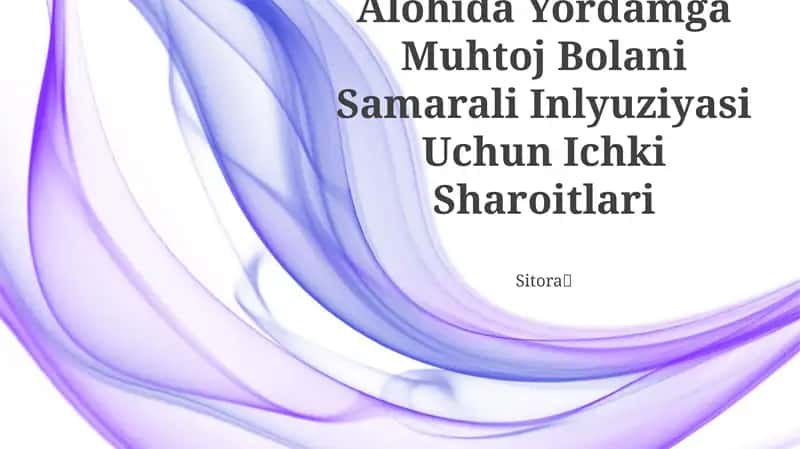 Alohida Yordamga Muhtoj Bolani Samarali Inlyuziyasi Uchun Ichki Sharoitlari 1