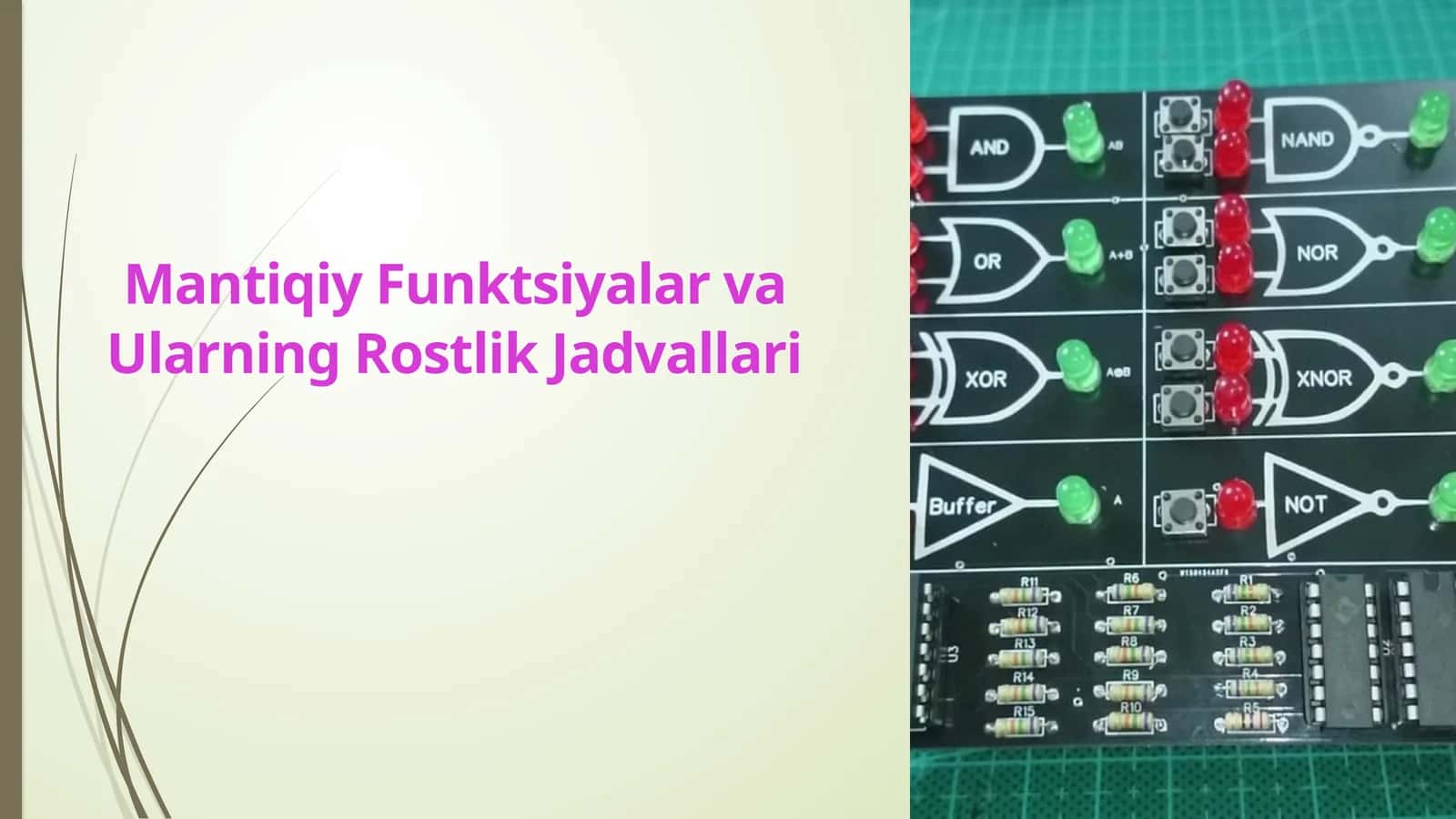 Mantiqiy Funktsiyalar va Ularning Rostlik Jadvallari 1