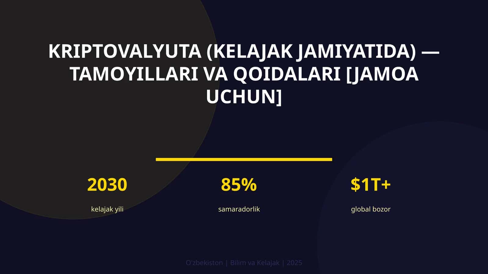 KRIPTOVALYUTA (KELAJAK JAMIYATIDA) — TAMOYILLARI VA QOIDALARI [JAMOA UCHUN] 1
