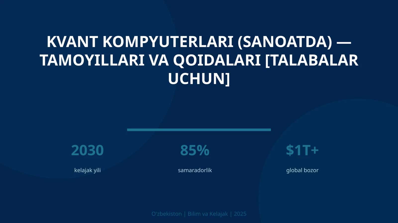 Kvant kompyuterlari (sanoatda) — tamoyillari va qoidalari [talabalar uchun] 1