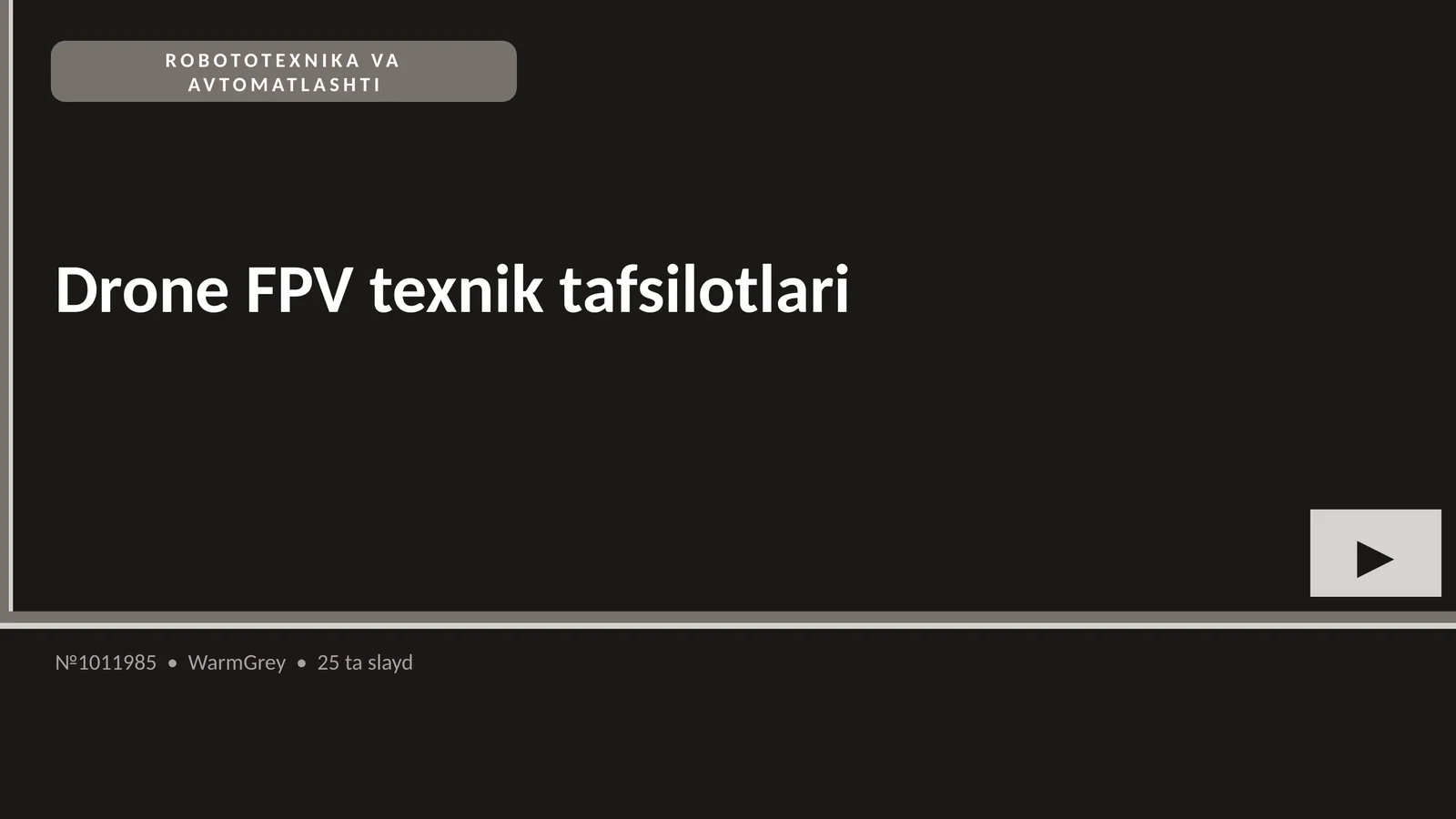 DRONE FPV TEXNIK TAFSILOTLARI 1