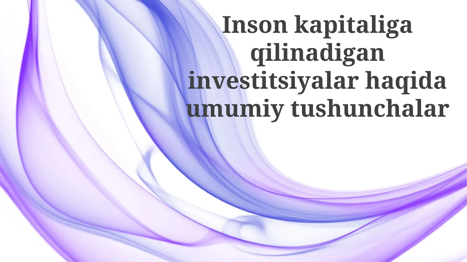 Inson kapitaliga qilinadigan investitsiyalar haqida umumiy tushunchalar 1