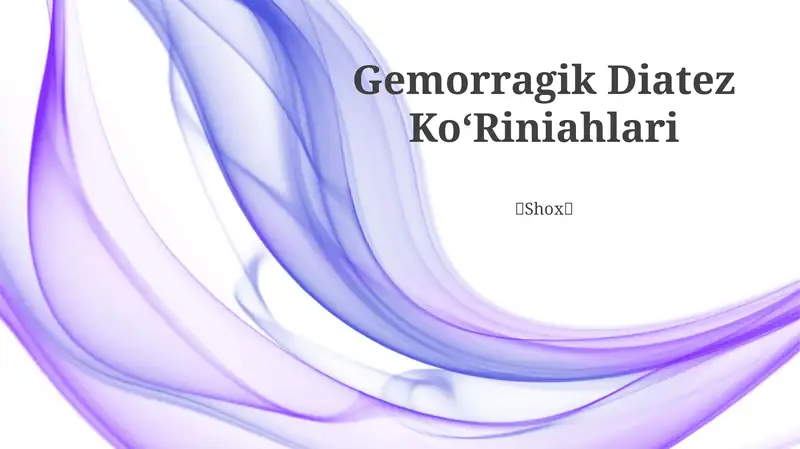 Gemorragik Diatez KoʻRiniahlari 1