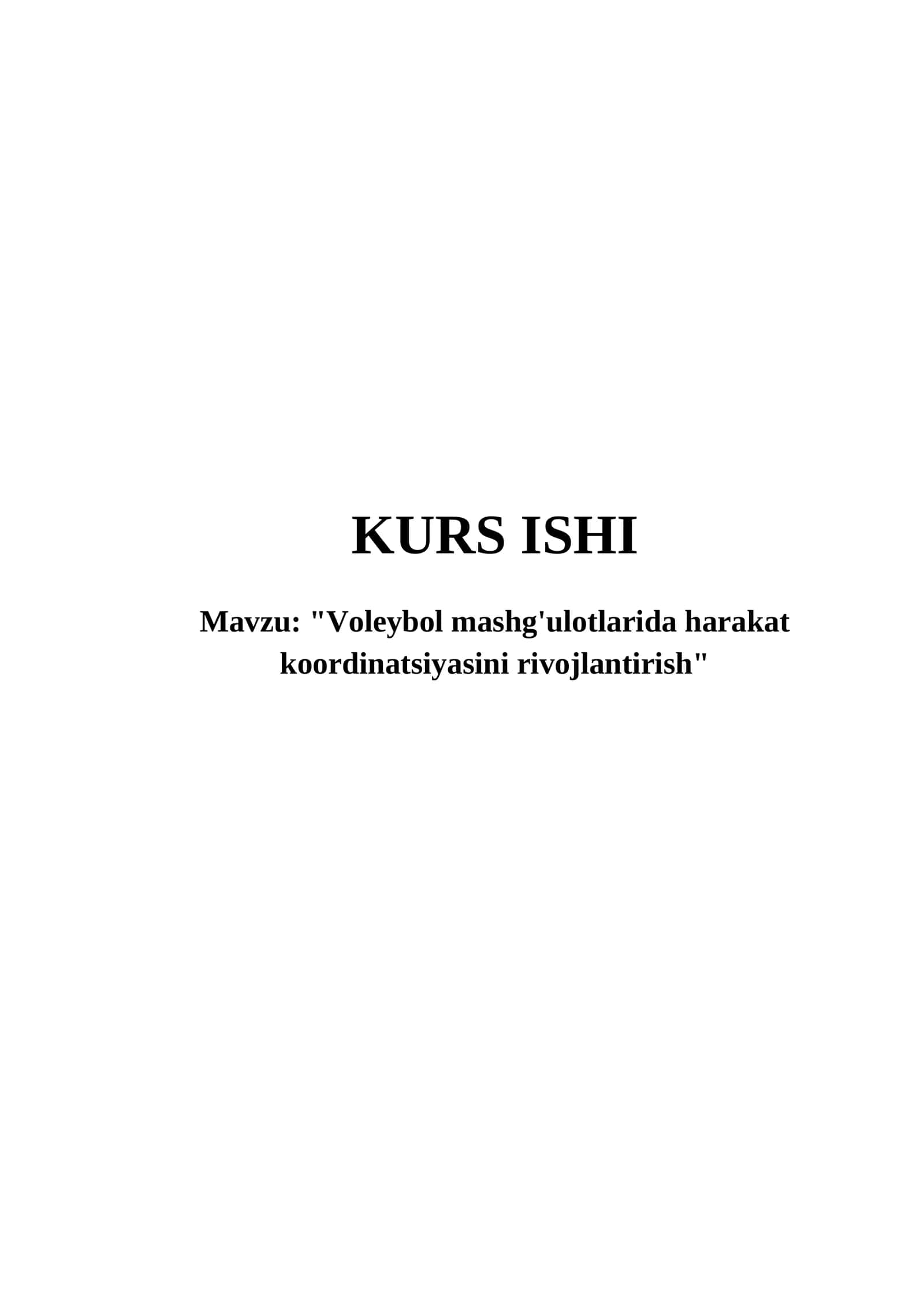 Voleybol mashg'ulotlarida harakat koordinatsiyasini rivojlantirish 1