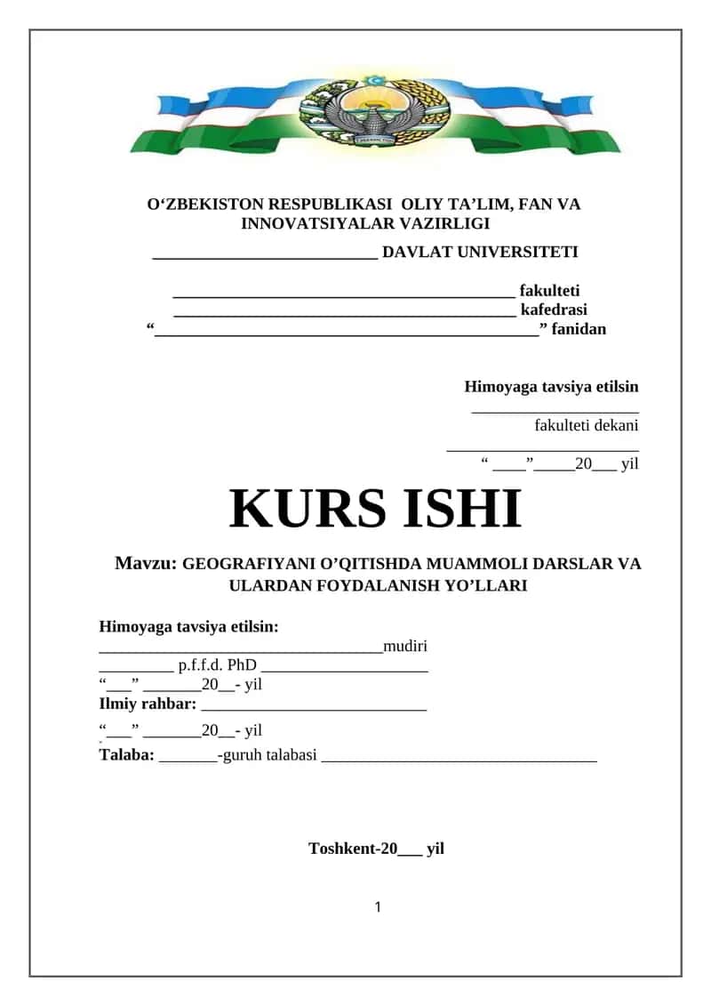 GEOGRAFIYANI O’QITISHDA MUAMMOLI DARSLAR VA ULARDAN FOYDALANISH YO’LLARI 1