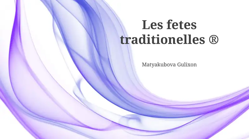 Les fetes traditionelles 1