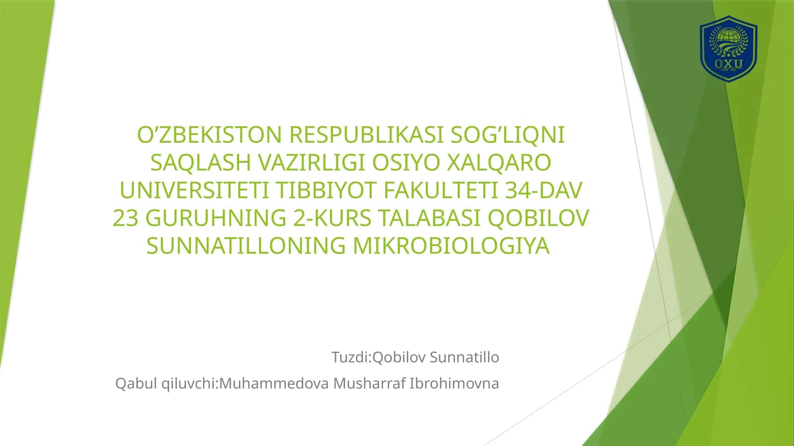 Mavzu:Immunopatologiya,hozirgi zamon klassifikatsiyasi.Tug’ma va orttirilgan immun tanqisliklar. 1