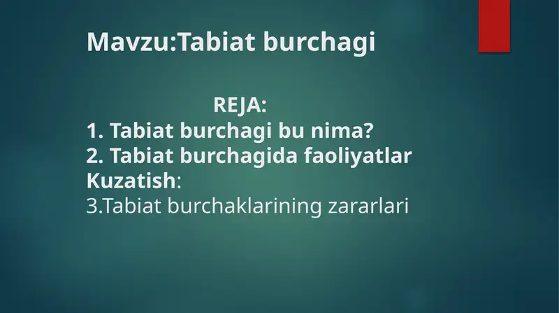 Tabiat burchagi 1