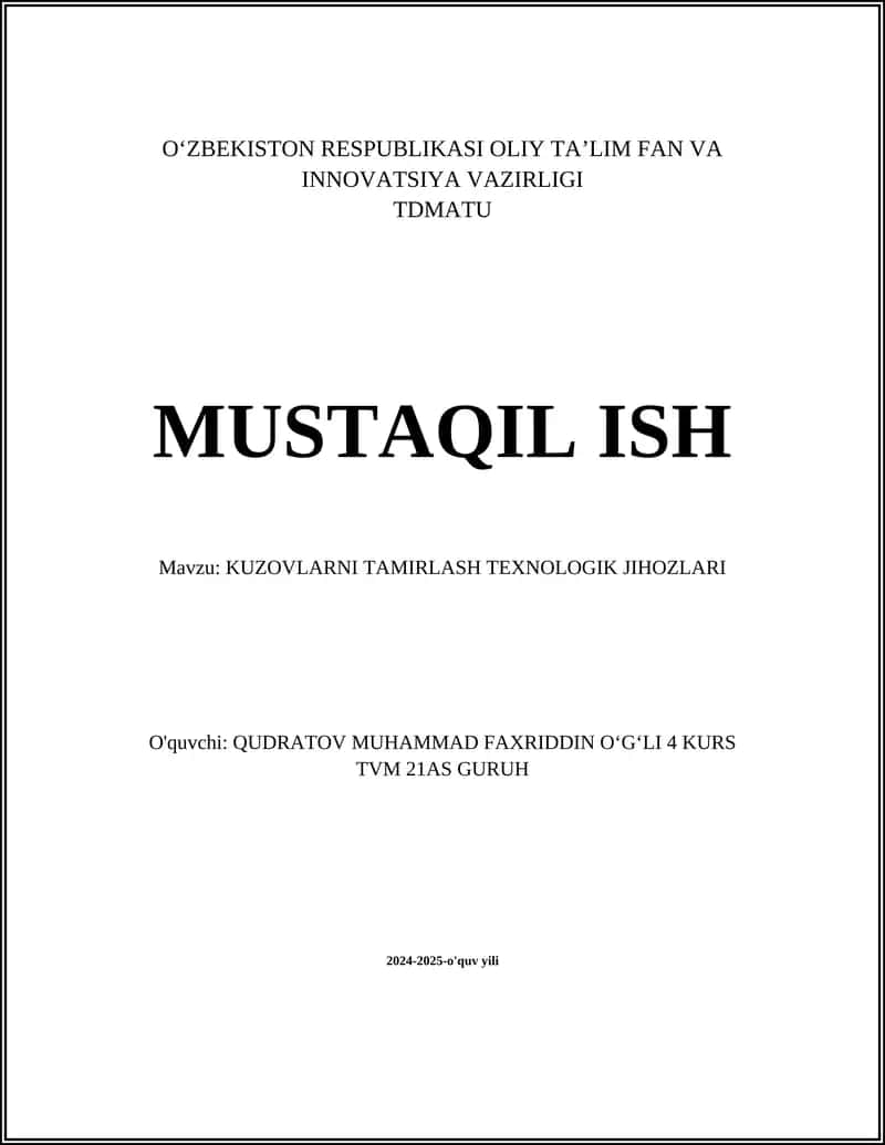 Kuzovlarni tamirlash uskunalari 1