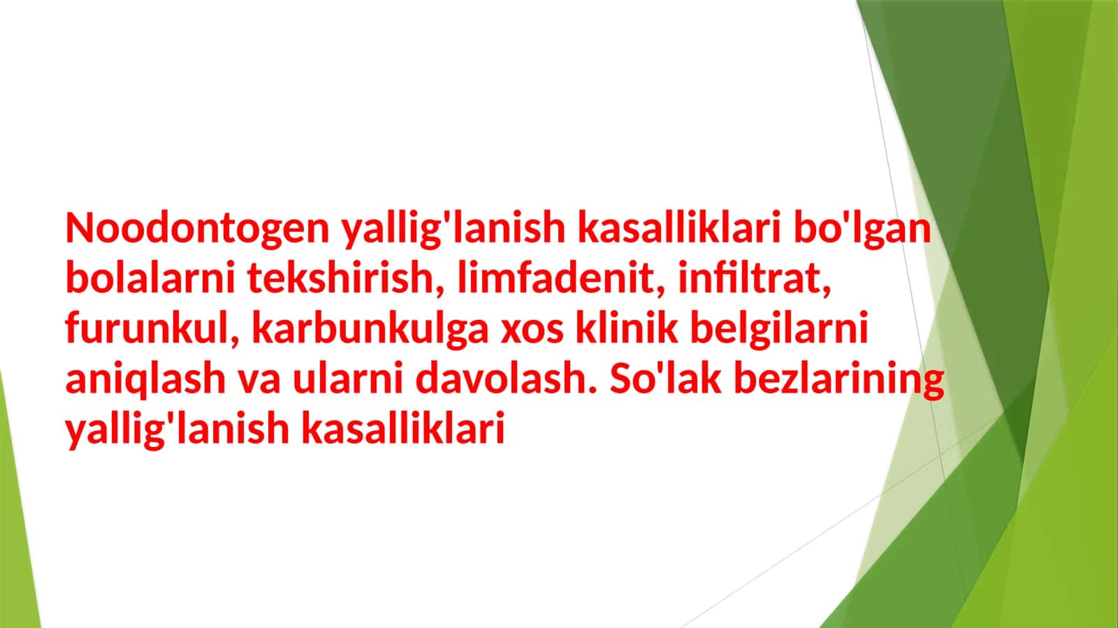 Noodontogen kasalliklar tekshirish 1