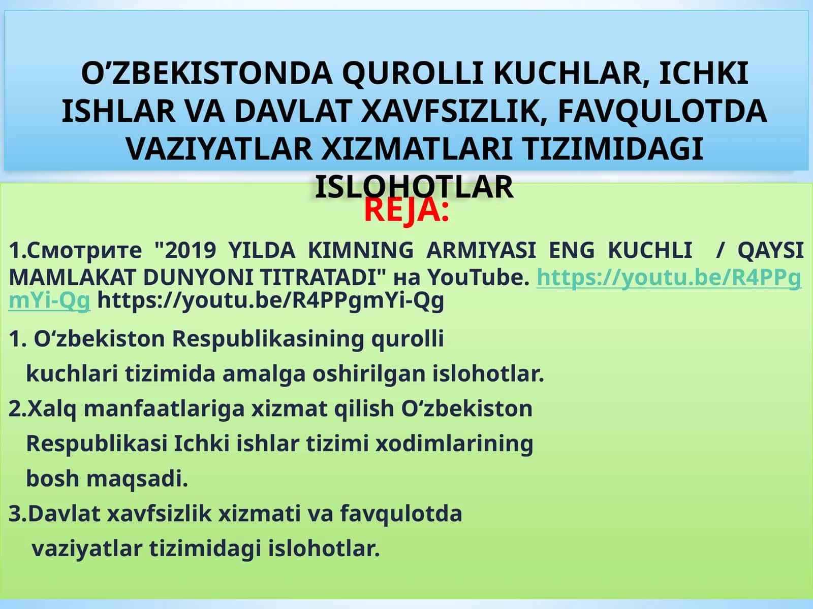 O'zbekistonning Qurolli Kuchlari tizimi 1