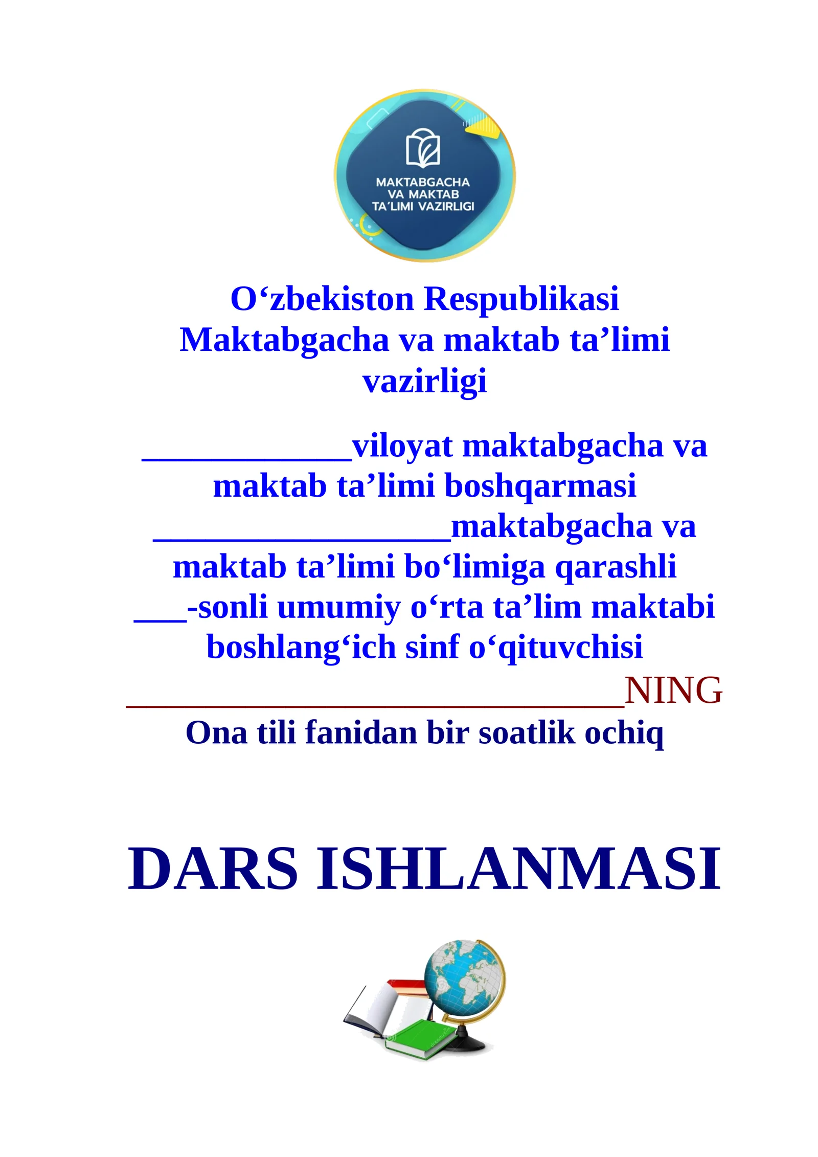 4-sinf Ona tili fanidan Ot yasovchi qo'shimchalar 2-chorak dars ishlanmasi 1