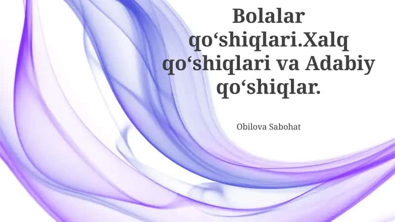 Bolalar qoʻshiqlari 1
