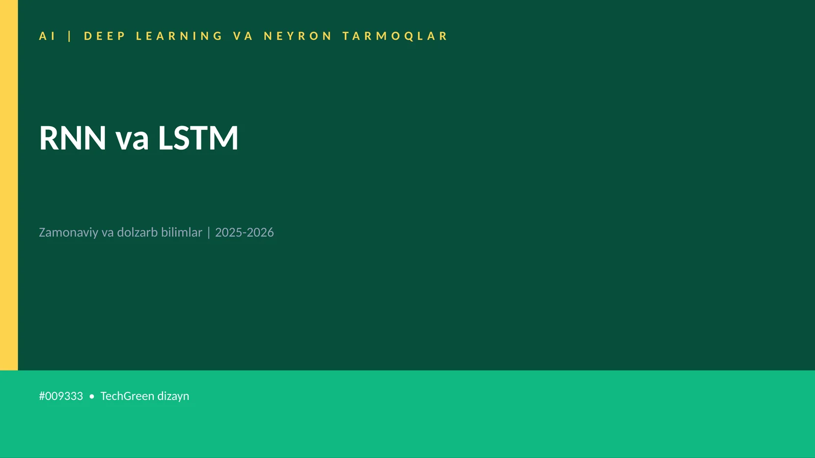 AI | DEEP LEARNING VA NEYRON TARMOQLAR 1