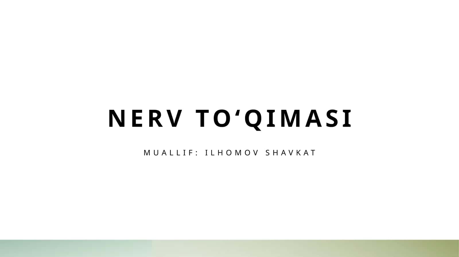 Nerv toʻqimasi 1