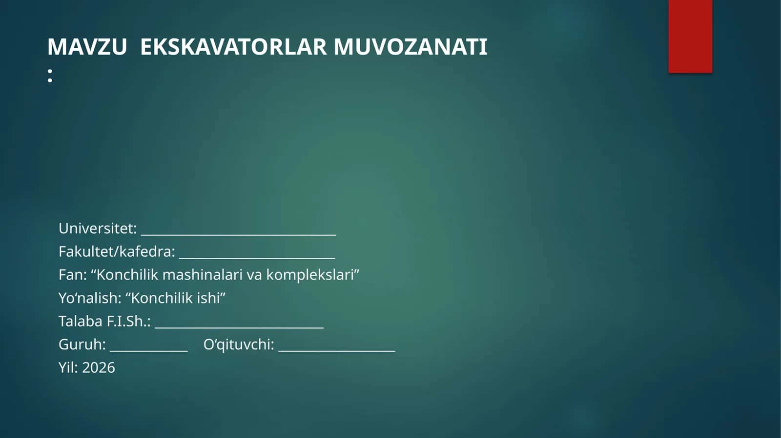 EKSKAVATORLAR MUVOZANATI 1