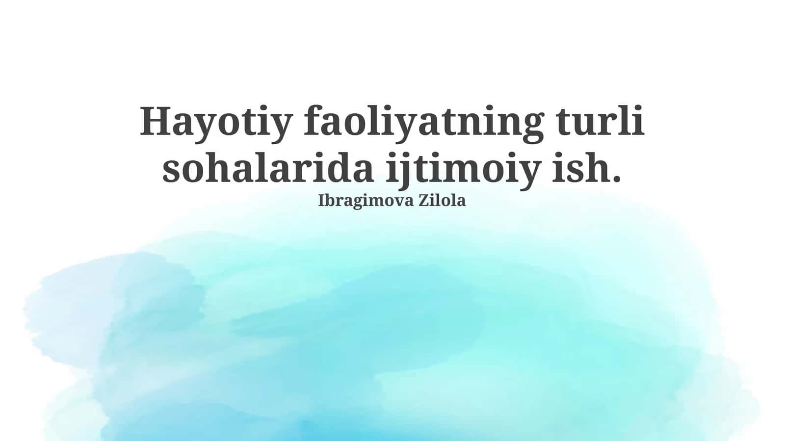 Ijtimoiy ish: ta'rif, tamoyillar va metodlar 1