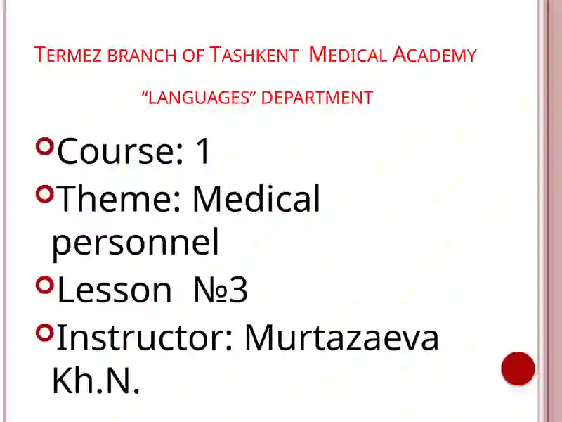 Tashkent Medical Academy Termez branch