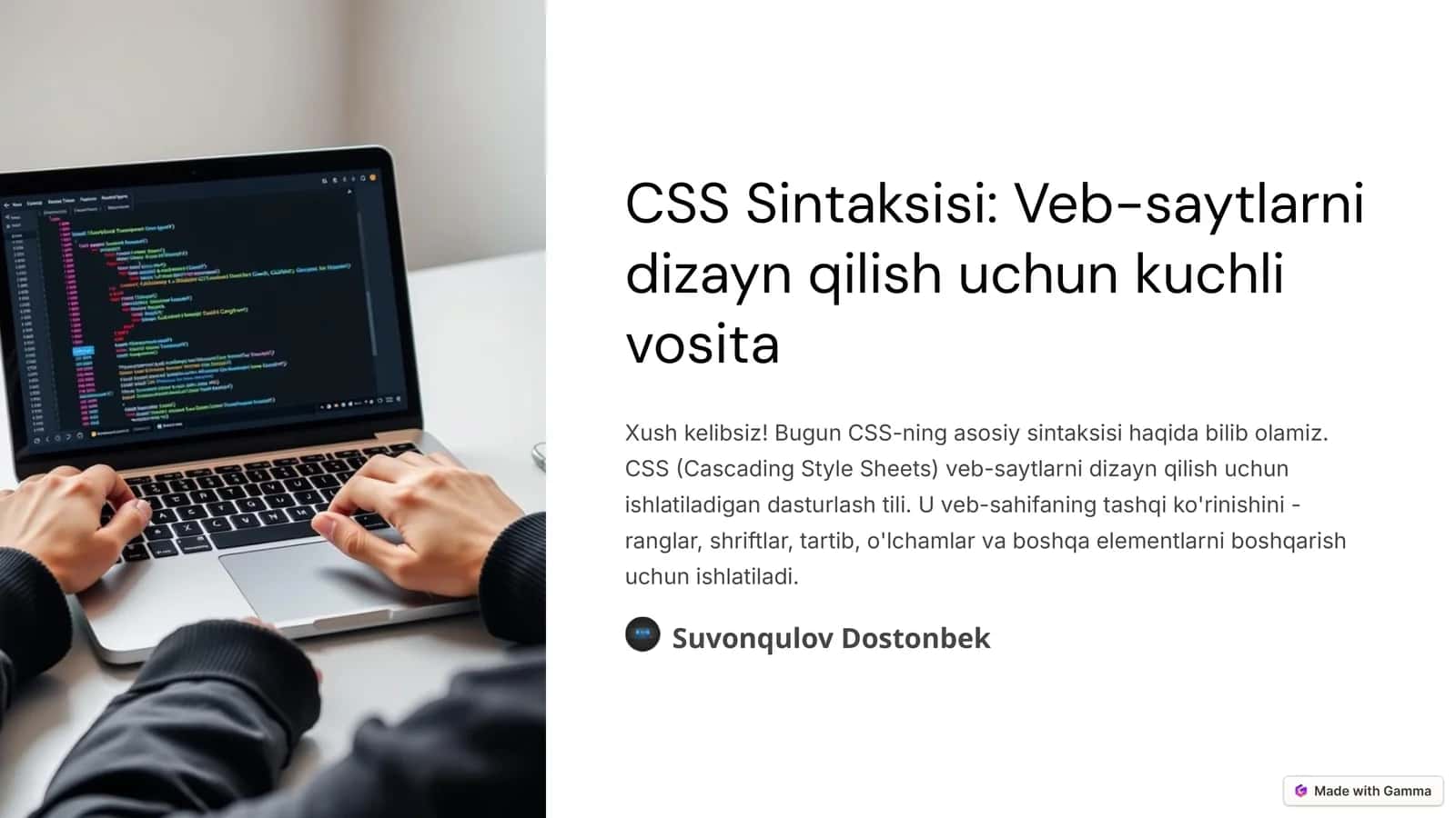 CSS Sintaksisi: Veb-saytlarni dizayn qilish uchun kuchli vosita 1